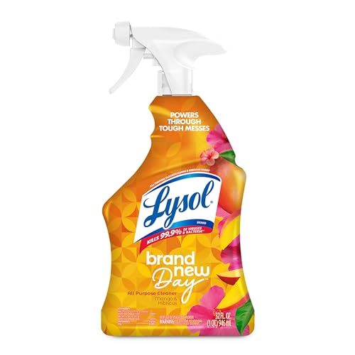 Lysol All Purpose Cleaner Spray, Multi-Purpose Disinfecting Spray, Kitchen & Bathroom Cleaner, Mango & Hibiscus Scent, 32 ...
