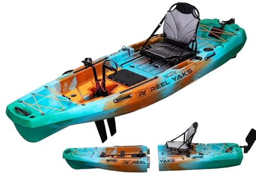 Reel Yaks Radar Modular Fishing Kayak - 10ft Lightweight, Sit On Top Kayak for Adults & Youth - Stable & Portable, Ideal S...