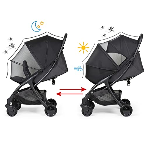 Beberoad Love Universal Stroller Sun Shade & Mosquito Net – 2-in-1 Baby Stroller Cover with UV Protection & 2-Way Zipper f...