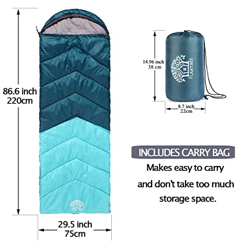 Flantree Sleeping Bag 4 Seasons Adults & Kids for Camping Hiking Trips Warm Cool Weather,Lightweight and Waterproof with C...
