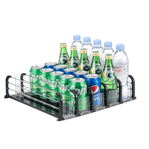 Yedyoi Drink Organizer for Fridge, Soda Can Organizer for Fridge, Self-Pushing Glide Drink Dispenser for Refrigerator-Hold...
