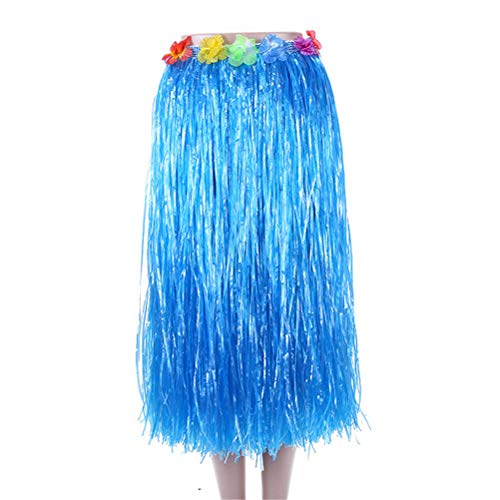 BAJOTAL Hawaiian Luau Hula Grass Skirt with Large Flower Costume Set for Dance Party Decorations Favors