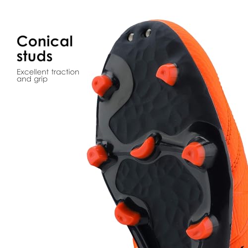 DREAM PAIRS Mens Sport Flexible Athletic Lace Up Light Weight Outdoor Cleats Football Soccer Shoes