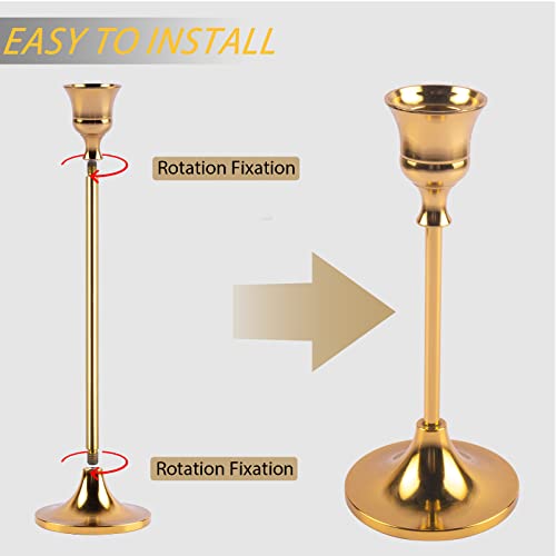Candlestick Holders,Taper Candle Holder for Candlesticks Gold Brass Vintage Candle Stick Candle Holders Candelabra Candle ...