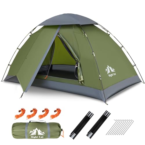 Night Cat Upgraded Backpacking Tents 1 2 Persons Easy Clip Setup Camping Tent Adults Scouts Heavy Rainproof Compact Lightw...