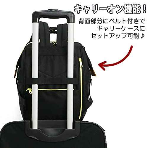 Anero ATB0197Z Backpack with Clasp, S, A4 Base, Water Repellent, Multiple Storage, PC Storage, Black