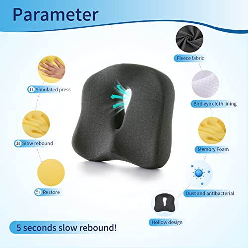Memory Foam Seat Chair Cushion for Relieves Back Sciatica Pain Tailbone Pain Coccyx Degenerating Disc Orthopedic Osteoarth...