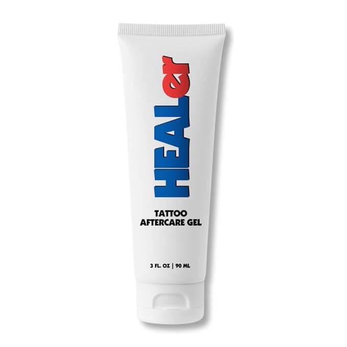 HEALer Tattoo Aftercare Gel - New Formula, Aloe & Vitamin E Tattoo Moisturizer, Fast-Absorbing, Non-Greasy Care for New Tattoos & Piercings Gentle Cream on Sensitive Skin, Travel Size, 3oz