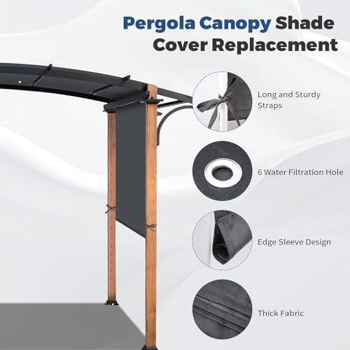 Universal Waterproof Pergola Canopy Shade Cover Replacement - 17'x6.8' Outdoor Sun Shades Canopy Top for Patio Gazebo Deck...