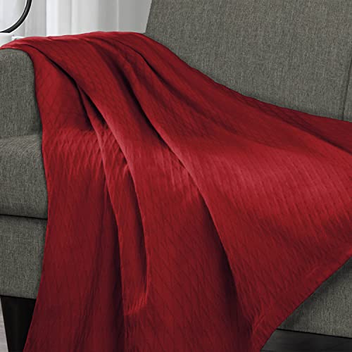 Superior Diamond Weave All-Season Cotton Blanket, Cover for Home, Couch, Bed, Soft, Warm Blankets, Boho Aesthetic, Comfy, ...