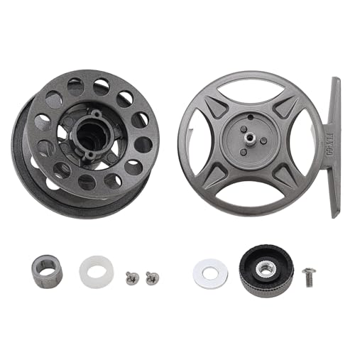 Fly Fishing Reel Wheel, Fly Ice Fishing Spinning Reels, Lightweight Spinning Reels for Freshwater Saltwater (Gray, 2.44 in...