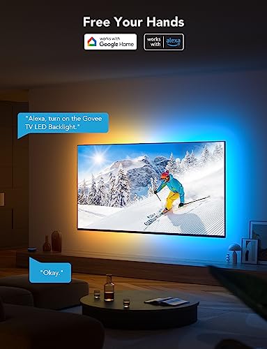 Govee TV LED Backlight, RGBIC Smart LED Strip Lights for 55-65 Inch TVs, Bluetooth and Wi-Fi APP Control, Works with Alexa...