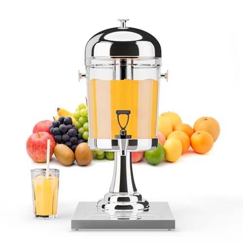 ROVSUN 2.2 Gallon/ 8.3L Beverage Dispenser, Drink Dispenser Water Juice Dispenser Stainless Steel with Ice Container, Stan...