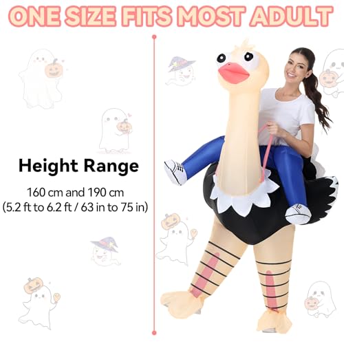 Poptrend Inflatable Ostrich Costume for Adults, Funny Halloween Blow-Up Costume for Men Women Cosplay Party Riding Animals...