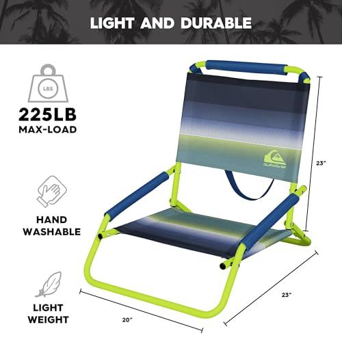 Quiksilver Low Beach Chair – Lightweight Folding Chair – Portable and Durable Chairs for Beach, Patio, Camping Chair, or S...
