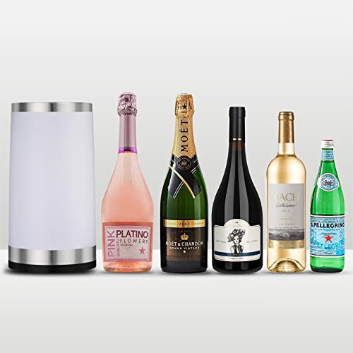 Elrigs Wine Chiller with Rechargeable RGB Touch Lamp| Wine Bottle Cooler Bucket| Double Walled Insulator with 2 Ice Pack f...