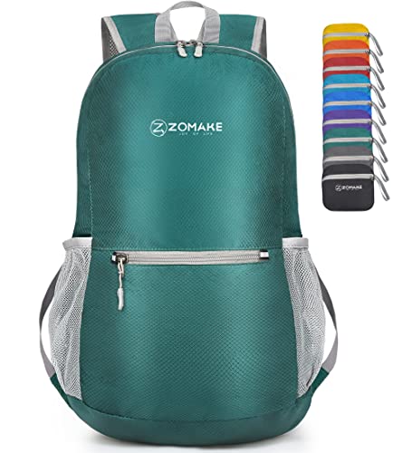 ZOMAKE Ultra Lightweight Hiking Backpack 20L, Packable Small Backpacks Water Resistant Daypack for Women Men(Dark Green)