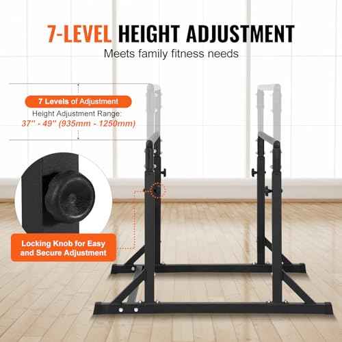 VEVOR Dip Bar, 800 lbs Capacity, Heave Duty Dip Stand Station with Adjustable Height, Fitness Workout Dip Bar Station Stabilizer Parallette Push Up Stand, Parallel Bars for Strength Training Home Gym