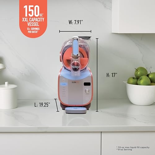 Ninja SLUSHi Max XXL Smart Frozen Drink Maker | Top Performance & Smart Technology, Party-Size 150oz Capacity, No Ice Needed, 6 Programs, Ideal Temp & Texture up to 12 hours | Peach FS605