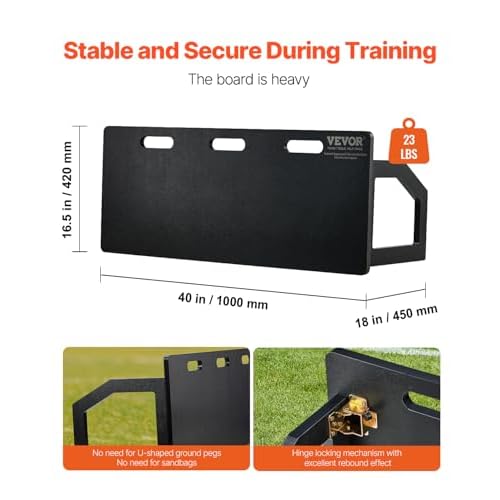 VEVOR Portable Soccer Wall with 2 Angles Rebound, Foldable HDPE Kickback Rebound Board, Soccer Training Equipment for Kids and Adults, Passing & Shooting Practice
