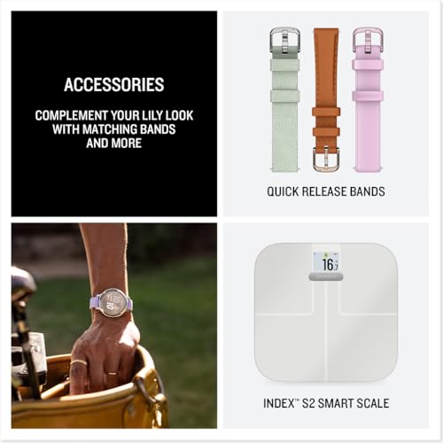 Garmin Lily® 2 Active, Small and Stylish Smartwatch, Built-in GPS, Hidden Display, Patterned Lens, Up to 9 Days Battery Li...