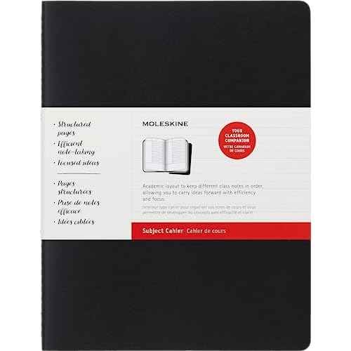 Moleskine Cahier Journal, Soft Cover, Large (5" x 8.25") Ruled/Lined, Black, 80 Pages (Set of 3)