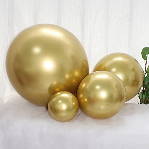 Latex Balloons, 100-Pack Different Sizes 18 12 10 5 Inch Party Balloon Garland Kit (Gold)