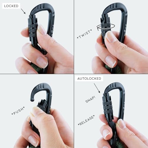 MADE TO ROAM Premium Explorer Leash - Climbing Rope Leash with Autolocking Aviation Aluminum Carabiner - Maine Marina, 6ft