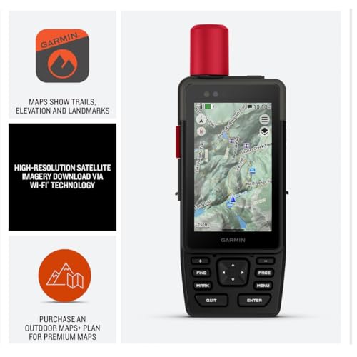 Garmin GPSMAP H1i Plus Premium Handheld GPS Navigator with inReach Technology Bundle with 128GB MicroSD Card (2-Items)
