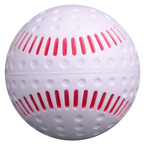 Baden White Dimpled Baseballs with Red Seams | High-Durability for Pitching Machines, Consistent Training, 12-Pack