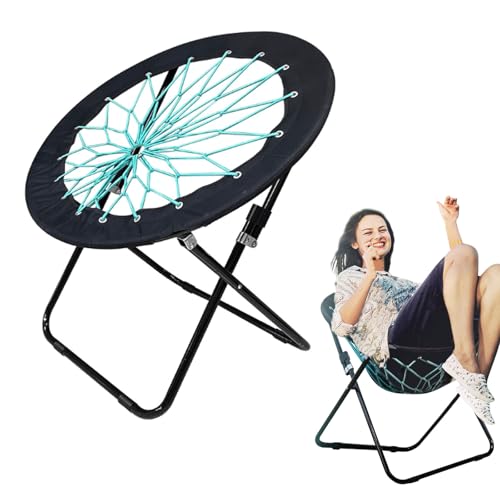 Camp Field Camping and Room Bungee Folding Chair Gifts for Friends -Versatile Bunjo Chairs with Fun Bouncy Design - Web Ch...
