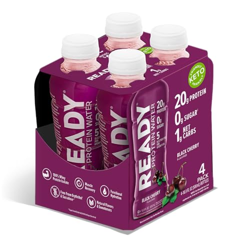 Ready® Clear Protein Water - 20g Whey Protein Isolate, Zero Sugar, Low-Calorie Sports Drink for Hydration & Recovery - Ele...