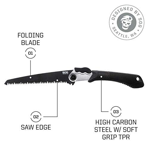 SOG FastHawk- Lighter, Faster, Agile Throwing Hatchet, Versatile Survival Tactical Axe & Folding Saw - Wood Saw, Hand Saw,...