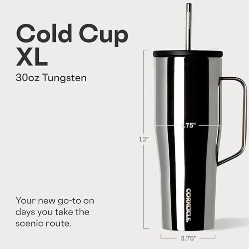 Corkcicle Cold Cup XL - Insulated Tumbler with Handle - Keeps Drinks Cold 12 Hours - Triple-Insulated - Spill-Proof Lid - ...