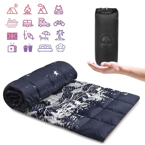Olivialand Down Camping Blanket, Ultralight Compact Packable Throw with Snaps for Outdoor Indoor, Travel Stadium Concert P...
