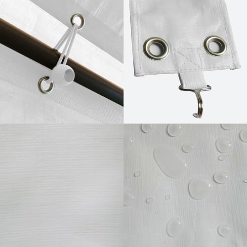 Rutile 10 x 20 FT Carport Replacement Cover, Heavy Duty Car Tarp Canopy Tent Garage Top Shelter With Fabric Leg Pole Skirt...