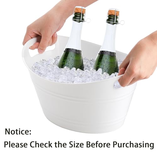 TOPZEA 4 Pack Oval Storage Tub, 4.5 Liter Plastic Wine Bucket Ice Bucket Beverage Tub Party Tub for Ice, Beer, Wine, Drink...