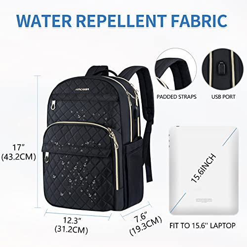KROSER Laptop Backpack 15.6 Inch Stylish Daypack with USB Charging Port, Water-repellent Nylon Backpack Backpack for Trave...