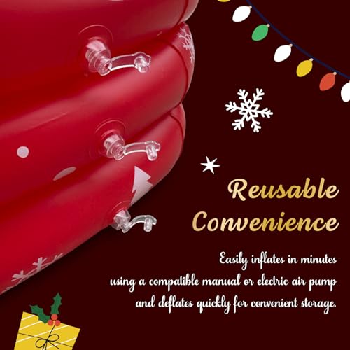 Inflatable Christmas Tree Cooler, Holiday Drink Holder & Ice Bucket for Parties, Christmas in July Decoration, 56 x 26 x 2...