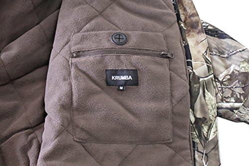 Krumba Mens Camo Hunting Jacket: Winter Insulated Warmer Tactical Windproof Softshell Camping Coat