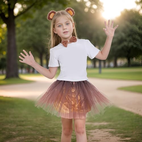 Dxhycc Monkey Costume Set Monkey Ears Headband Tail Bowtie Tutu-Halloween, Dress Up, Cosplay Accessory Kit