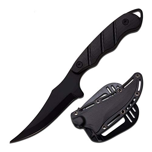 Snake Eye Tactical 9" Full Tang Tactical Knife with Sharpener and ABS Plastic Sheath (1148-BK)