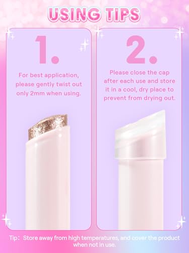 SHEGLAM Crystal Jelly Glaze Stick Eye Shadow Stick Eyeliner Brightener Pencil Crayon with Brush Easy to Blend Long Lasting...