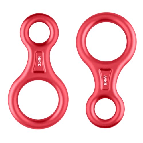 Azarxis 35 kN 50 kN Climbing Rescue Figure 8 Descender Large Bent-Ear Rigging Plate Heavy Duty & High Strength Rappel Devi...