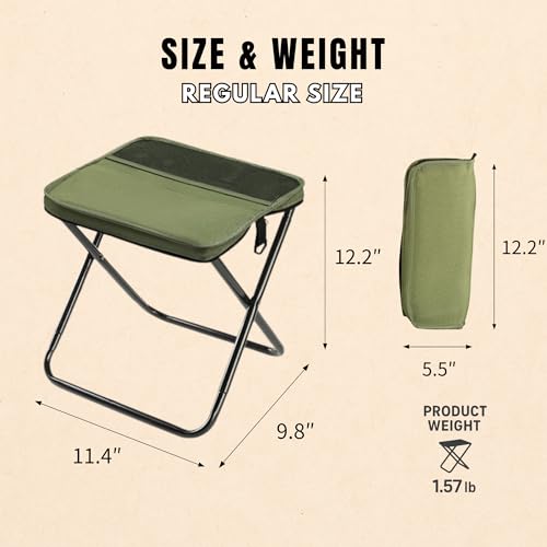 Arimanile Folding Camp Stool, Lightweight Foldable Camping Stool, Compact Mini Chair for Outdoor Activities, Hiking, Fishi...