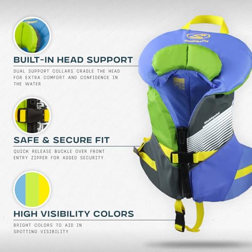 Stohlquist Child Life Jacket, US Coast Guard Approved, Type III Life Vest (30-50 lbs) for Kids and Children, Support Colla...