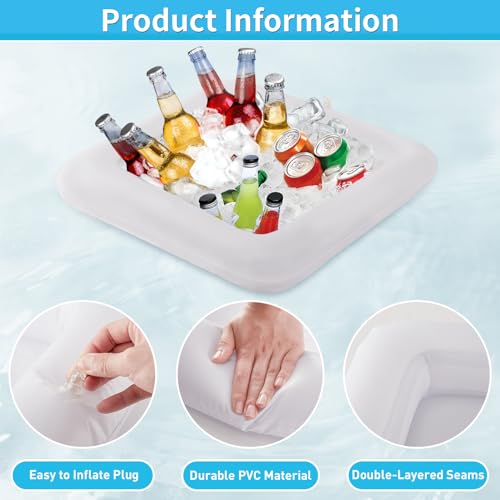 Inflatable Serving Bar, Salad Serving Sets Bar Buffet Food Drinks Inflatable Cooler Table Pool Ice Tray Easy to Blow Up fo...