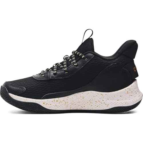 Under Armour Big Kids Grade School Curry 3Z7 Basketball Shoes 3026623 (Black/Black/Gold, US Footwear Size System, Big Kid, Numeric, Medium, 4)