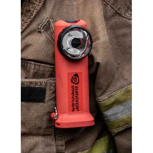Streamlight 90503 Survivor 175-Lumen Rechargeable Safety-Rated Firefighter Right Angle Flashlight with AC/DC Charging, Orange