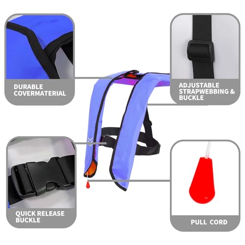 Automatic Inflatable Life Jacket|Life Vest for Adults|PFD Low Profile|Supports up to 330 lbs(YSH709)